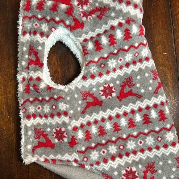 Holiday Fleece Lined Dog Sweater with Hood - Picture 3 of 12